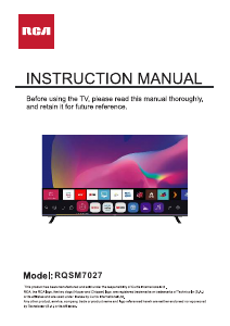 Handleiding RCA RQSM7027 LED televisie