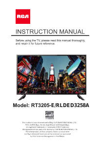 Mode d’emploi RCA RT3205-E Téléviseur LED