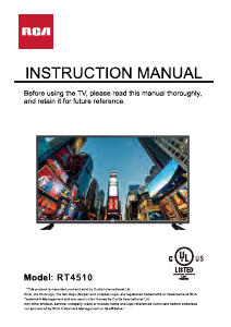 Mode d’emploi RCA RT4510 Téléviseur LED