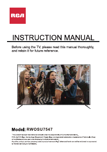 Mode d’emploi RCA RWOSU7547 Téléviseur LED