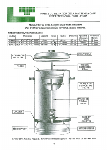 Mode d’emploi Tellier N5005 Cafetière