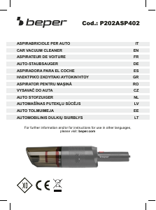 Manual Beper P202ASP402 Handheld Vacuum