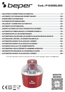 Rokasgrāmata Beper P102GEL002 Saldējuma aparāts
