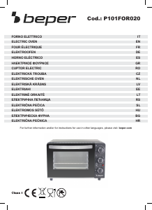 Manual Beper P101FOR020 Cuptor