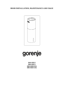 Rokasgrāmata Gorenje IDR4545E Tvaika nosūcējs
