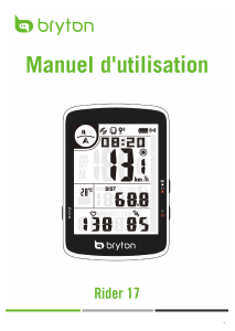 Mode d’emploi Bryton Rider 17 Compteur vélo