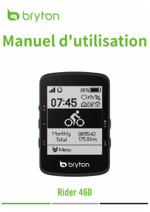 Mode d’emploi Bryton Rider 460 Compteur vélo