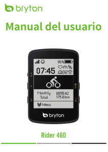 Manual de uso Bryton Rider 460 Ciclocomputador