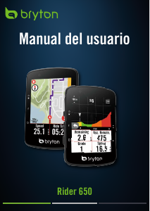 Manual de uso Bryton Rider 650 Ciclocomputador