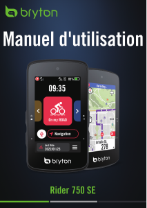 Mode d’emploi Bryton Rider 750SE Compteur vélo