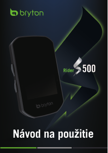 Návod Bryton Rider S500 Cyklopočítač