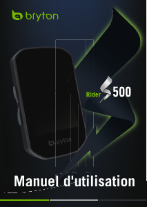 Mode d’emploi Bryton Rider S500 Compteur vélo
