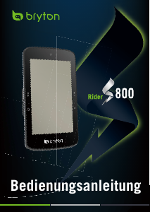 Bedienungsanleitung Bryton Rider S800 Fahrradcomputer
