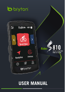 Manual Bryton Rider S810 Cycling Computer