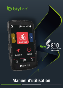 Mode d’emploi Bryton Rider S810 Compteur vélo