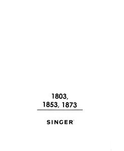 Mode d’emploi Singer 1853 Machine à coudre