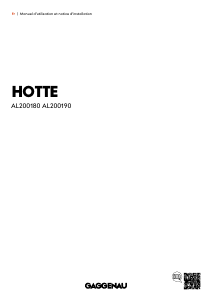Mode d’emploi Gaggenau AL200190 Hotte aspirante