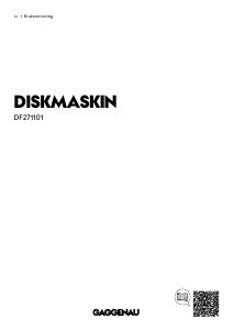 Bruksanvisning Gaggenau DF271101 Diskmaskin