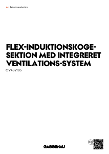 Brugsanvisning Gaggenau CV482105 Kogesektion