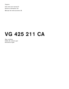 Manual Gaggenau VG425211CA Hob