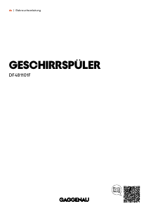 Bedienungsanleitung Gaggenau DF481101F Geschirrspüler