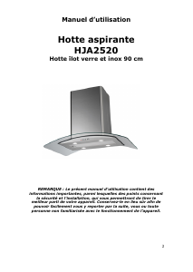 Mode d’emploi Lamona HJA2520 Hotte aspirante