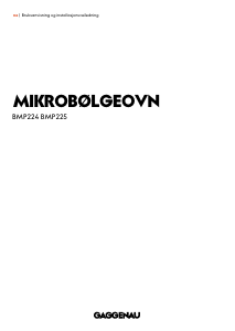 Bruksanvisning Gaggenau BMP224100 Ovn