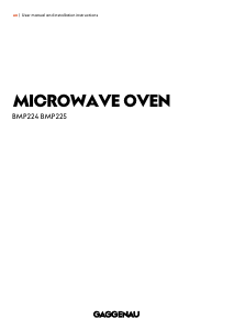 Manual Gaggenau BMP225130 Oven
