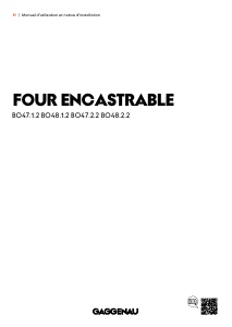 Mode d’emploi Gaggenau BO480112 Four