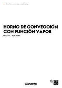 Manual de uso Gaggenau BSP260131 Horno