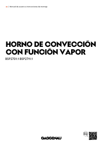 Manual de uso Gaggenau BSP270111 Horno
