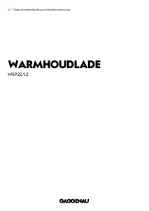 Handleiding Gaggenau WSP222102 Warmhoudlade