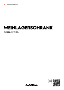 Bedienungsanleitung Gaggenau RW222263 Weinklimaschrank