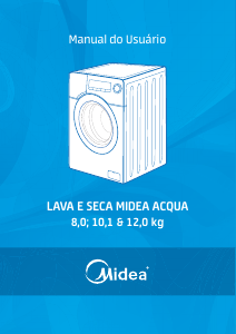 Manual Midea Acqua Branca Máquina de lavar e secar roupa