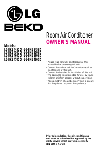 Manual LG-BEKO LG-BKE 4500 D Air Conditioner