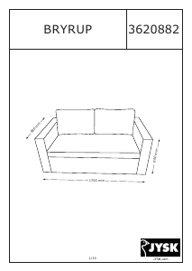 Brugsanvisning JYSK Bryrup Sovesofa