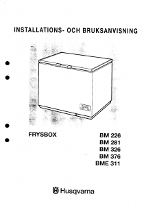 Bruksanvisning Husqvarna BM226 Frys