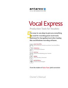 Handleiding Antares Vocal Express