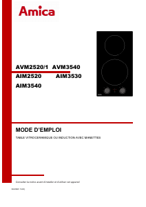 Mode d’emploi Amica AIM3530 Table de cuisson