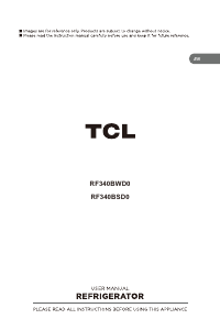 Mode d’emploi TCL RF340BSD0 Réfrigérateur combiné
