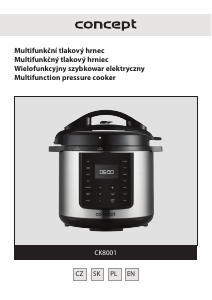 Manuál Concept CK8001 Tlakový hrnec