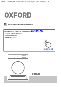 Mode d’emploi Oxford OXS9SLCD Sèche-linge