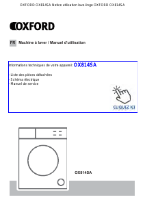 Mode d’emploi Oxford OX814SA Lave-linge