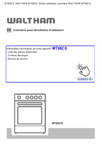 Mode d’emploi Waltham WT66CG Cuisinière