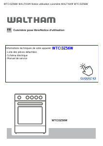 Mode d’emploi Waltham WTCI3Z56W Cuisinière