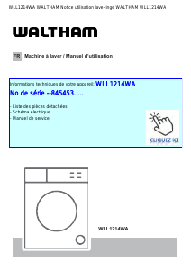 Mode d’emploi Waltham WLL1214WA Lave-linge