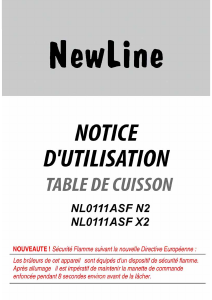 Mode d’emploi NewLine NL0111ASFX2 Table de cuisson