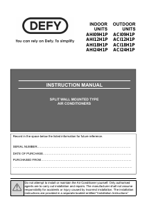 Manual Defy ACI09H1P Air Conditioner