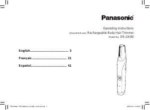 Bruksanvisning Panasonic ER-GK80S Bikini trimmer