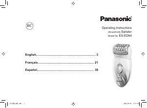 Manual de uso Panasonic ES-ED64 Depiladora